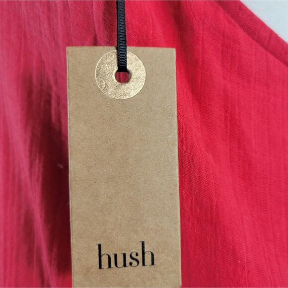 NWT Hush One Shoulder Dress Cotton Red UK 10 = US 6 - Picture 5 of 9